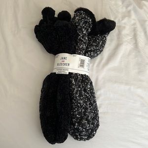 Jane and Bleeker Slipper Socks - Black Pack